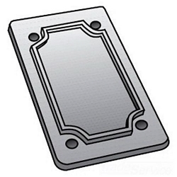 O-Z/Gedney FS1BCA Flat Device Box Cover, 5.4 in L x 5.4 in W x 0.66 in D, Aluminum