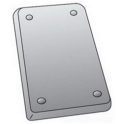 O-Z/Gedney FS-1-BCS Flat Device Box Cover, 11.3 in L x 4.7 in W x 0.11 in D, Steel