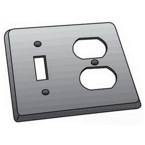 O-Z/Gedney FS-2-SDCS Device Box Cover, 15 in L x 5 in W x 1 in D, Duplex Receptacle/Switch, Steel
