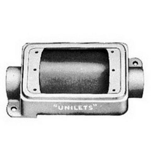 Appleton UNILETS™ FSC-1-50L Type FSC Heavy Duty Shallow Device Box With Internal Ground Screw, Malleable Iron, 25 cu-in Capacity, 1 Gangs, 2 Outlets, 2 Knockouts, 6.06 in H x 2.81 in W x 2 in D