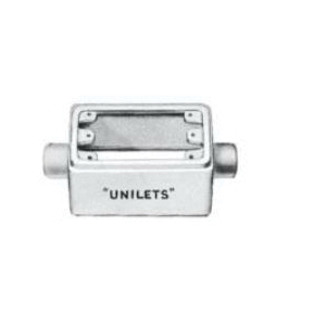 Appleton UNILETS™ FSC-1D-50 Type FSC Double Opening Heavy Duty Shallow Device Box With Internal Ground Screw, Malleable Iron, 18 cu-in Capacity, 1 Gangs, 2 Outlets, 1 Knockouts, 5.88 in H x 2.81 in W x 3.88 in D