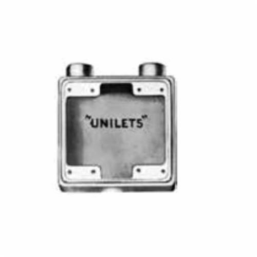 Appleton UNILETS™ FSS-2-50 Type FSS Heavy Duty Shallow Device Box With Internal Ground Screw, Malleable Iron, 32 cu-in Capacity, 2 Gangs, 2 Outlets, 2 Knockouts, 5.88 in H x 4.63 in W x 2 in D