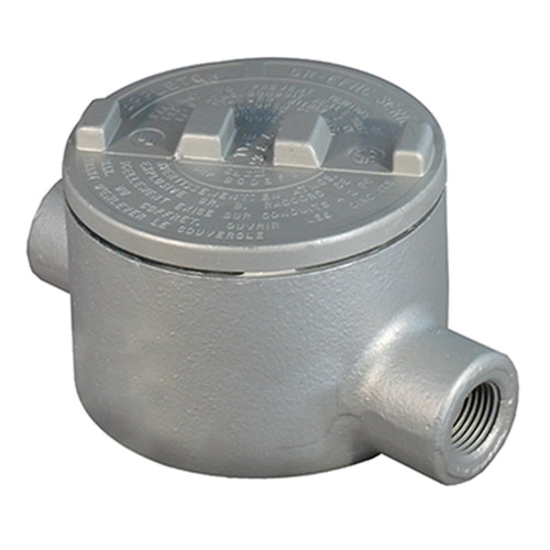 Appleton UNILETS® GRC75M C-Style Dust-Ignitionproof Explosionproof Conduit Outlet Box With Malleable Iron Cover, 3/4 in, 3.38 in Cover Opening, 18 cu-in, Triple Coated