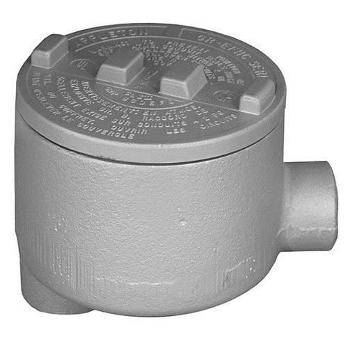 Appleton UNILETS® GRLB100LC LB-Style Dust-Ignitionproof Explosionproof Conduit Outlet Box With Cover, 1 in, 3.38 in Cover Opening, 18 cu-in, Triple Coated