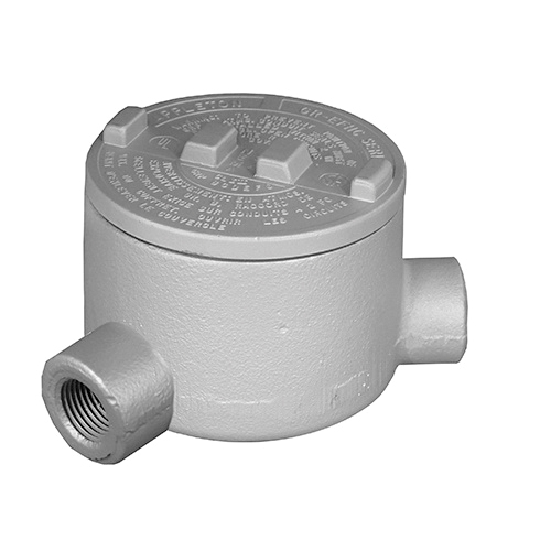 Appleton UNILETS® GRN50A N-Style Dust-Ignitionproof Explosionproof Conduit Outlet Box With Cover, 1/2 in, 3.38 in Cover Opening, 18 cu-in, Epoxy Powder Coated