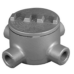 Appleton UNILETS® GRX125 X-Style Dust-Ignitionproof Explosionproof Conduit Outlet Box With Cover, 1-1/4 in, 3.94 in Cover Opening, 31 cu-in, Triple Coated