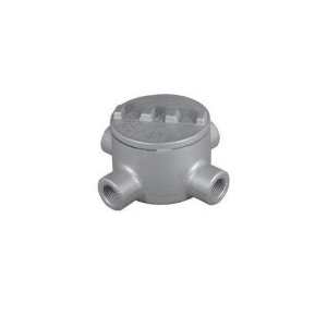 O-Z/Gedney GUAX-125A Style X Form 2 Dust-Ignitionproof Explosionproof Conduit Outlet Box, 1-1/4 in, 3-29/32 in Cover Opening, 28 cu-in Capacity, Lacquer