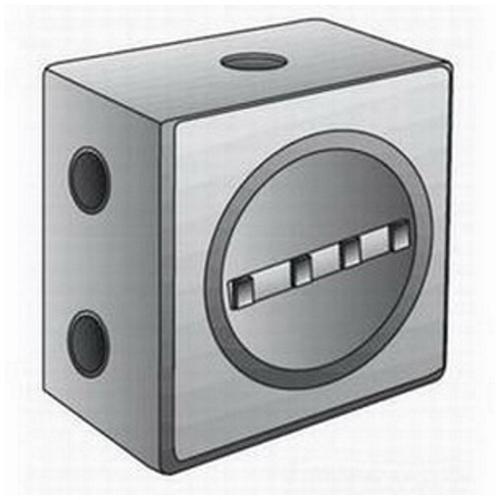 O-Z/Gedney GUEB7-50AN4 Square Conduit Outlet Box, 1/2 in, 3.38 in Cover Opening, 29 cu-in Capacity, Aluminum Enamel Coated