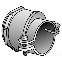O-Z/Gedney KC-200 Type KC Cable Connector, 2 in Trade, 2.13 to 2.5 in Cable Openings, For Use With Armored Cable, Flexible Metal Conduit, Interlocked AC-38 Cables, NM and SE Cable, Malleable Iron, Electro-Zinc Plated