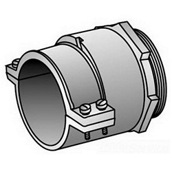 O-Z/Gedney NEER™ KC-400 Type KC Cable Connector With Locknut, 4 in Trade, 4-1/16 to 4-7/16 in Cable Openings, For Use With Armored/FMC/Interlocked Metal Clad/Non-Metallic/Service Entrance Cable, Malleable Iron, Zinc Electroplated