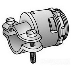 O-Z/Gedney NEER™ KC-75 Type KC Cable Connector With Locknut, 3/4 in Trade, 7/8 to 1-3/32 in Cable Openings, For Use With Armored/FMC/Interlocked Metal Clad/Non-Metallic/Service Entrance Cable, Malleable Iron, Zinc Electroplated