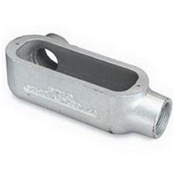O-Z/Gedney Spec 5™ LL200 Type LL Conduit Outlet Body, 2 in Hub, 70 cu-in, Malleable Iron, Aluminum Enamel/Zinc Electroplated