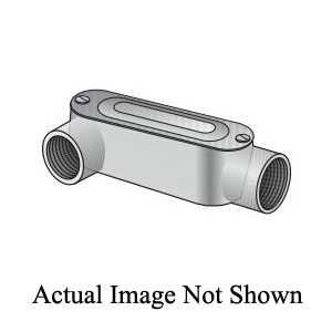 O-Z/Gedney LR150ACG Type LR Conduit Body With Aluminum Cover, Neoprene Gasket, 1-1/2 in Hub, 35.8 cu-in Capacity, Die Cast Copper Free Aluminum, Enamel