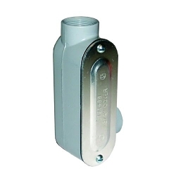 Appleton NEER™ LR75DCG Type LR Conduit Outlet Body, 1 in Hub, 7.3 cu-in Capacity, Die-Cast Aluminum, Epoxy Powder Coated