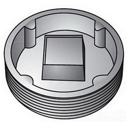 O-Z/Gedney PLG350C Type PLG Patented Threaded Insert Plug, 3-1/2 in Dia, Malleable Iron