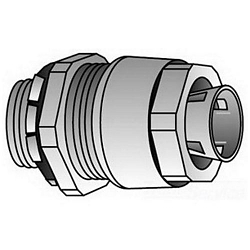 O-Z/Gedney Grip-Tite™ SR-100-875 Strain Relief Straight Cord Connector, 1 in Trade, 3/4 to 7/8 in Cable Openings, Malleable Iron, Zinc Plated