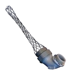 Appleton STB-90150SR Insulated Throat Oiltight Raintight Liquid Tight Conduit Connector With Stainless Steel Wire Mesh Strain Relief, 1-1/2 in Trade, 1.87 to 1.9 in Cable Openings, For Use With Liquid Tight Flexible Metallic Conduit
