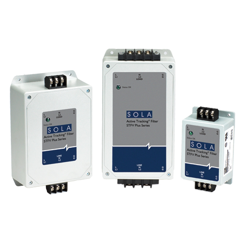 SolaHD STFV075-10N STFV Plus Active Tracking Filter, 7.5 A at 120 V AC, 100 kHz to 50 MHz Bandwidth, 2 Wires, Plastic