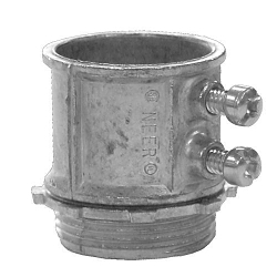 Appleton NEER™ TC-507 TC-500 Non-Insulated Straight Set Screw Connector With Locknut, 2-1/2 in Trade, For Use With EMT Conduit, Die Cast Zinc, Natural