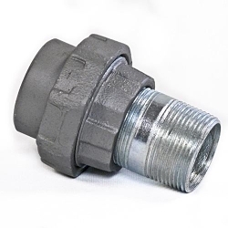 Appleton UNILETS® UNY125NR Dust-Ignitionproof Explosionproof Conduit Union With Removable Male Nipple, 1-1/4 in, Malleable Iron, Triple Coated