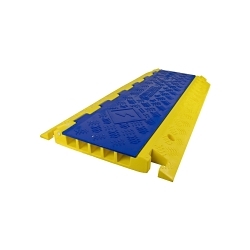 Ericson TuffTraxx™ CP5-36-ID Industry Duty Straight Section Cable and Hose Protector, 36 in OAL x 17-1/4 in OAW x 1.95 in OAH, 5 Channel, Yellow/Blue