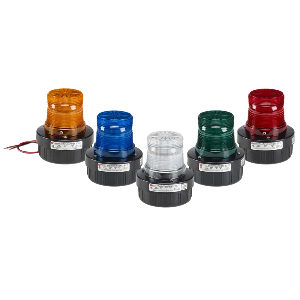 Federal Signal AV1ST-024R Audio/Visual Combination Signal Economical Combination Strobe Sounder, 24 V DC, Strobe Lamp, 85 dB Sound, Indoor/Outdoor, Surface Mount, Red Lens, CE Certified|cUL Listed|UL Listed