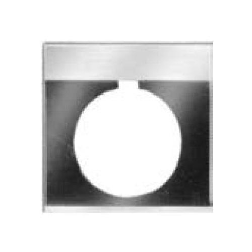 GE CR104PXN1BP037 1-Size Standard Pushbutton Nameplate, 1.98 in H x 1.9 in W, Rectangular Plate, Aluminum, Silver Field