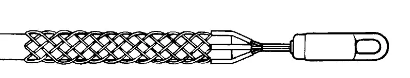 Greenlee 31000G Closed Mesh K-Basket Type Cable Pulling Grip, 1 to 1.49 in Cable, 33 in L Mesh, 1-3/8 in Dia Eye, 3280 lb Load, Galvanized Steel Mesh