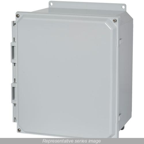 Hammond PCJ14126F Junction Box With Flange, 14 in H x 12 in W x 6 in D, Solid Lift-Off Screw Cover, NEMA 1/2/3/4/4X/12/13/IP66 NEMA Rating, Polycarbonate Thermoplastic