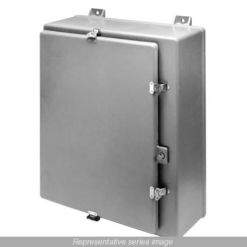 Hammond PHW242410 1-Door Enclosure With Twist Latches, 25-1/4 in W x 11.9 in D x 27 in H, NEMA 4X NEMA Rating, Fiberglass Reinforced Polyester