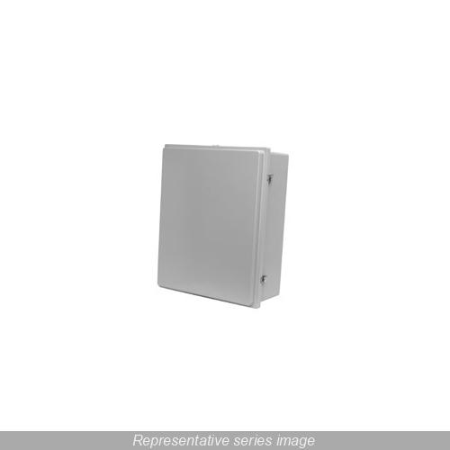 Hammond PJ24248RT Junction Box With Raised Lid and Solid Cover, 24 in H x 24 in W x 8.13 in D, Continuous Hinged Cover, NEMA 3R/4X/13 NEMA Rating, Fiberglass Polyester