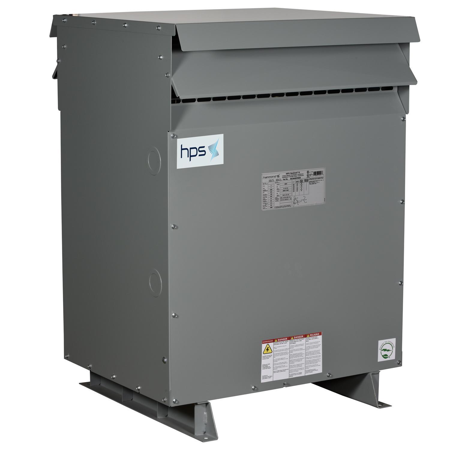 HPS SG3A0500KY Sentinel® G Energy Efficient General Purpose Distribution Transformer, 480 Delta V AC Primary, 430Y/248 VAC Secondary, 500 kVA Power Rating, 60 Hz