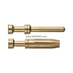 Harting 09 33 000 6116 Han E® Male Connector Contact, 1.75 mm Shell, 16 AWG, Copper Alloy