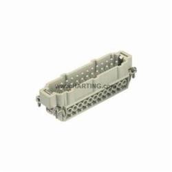 Harting 09 33 024 2601 Han E® Terminal Insert, 24 Positions, 18 to 14 AWG Wire, Male Screw Connection, Polycarbonate