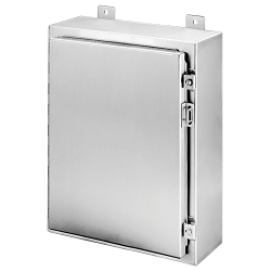 nVent A24H2408SS6LP A4S Enclosure, 24 in L x 24 in W x 8 in D, NEMA 4X/IP66 NEMA Rating, 316L Stainless Steel