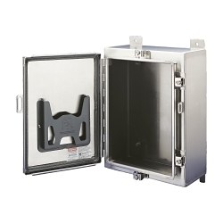 nVent Hoffman A302408LPEMCSS A4SEM Medium Type EMC Enclosure, 30 in L x 24 in W x 8 in D, NEMA 4X/IP66 NEMA Rating, 304 Stainless Steel