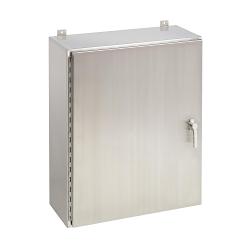 nVent Hoffman A36H2408SSLP3PT A4SW3 Enclosure, 36 in L x 24 in W x 8 in D, NEMA 4X/IP66 NEMA Rating, 304 Stainless Steel