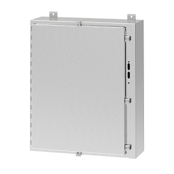 nVent A36HS3108SSLP A19S Disconnect Enclosure With Clamp, 36 in L x 31.38 in W x 8 in D, NEMA 4X/IP66 NEMA Rating, 304 Stainless Steel
