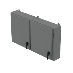nVent Hoffman A42X2E5410 A26M2 2-Door Low Profile Disconnect Enclosure With Handle, 42 in L x 54-1/2 in W x 10 in D, NEMA 12/IP55 NEMA Rating, Steel