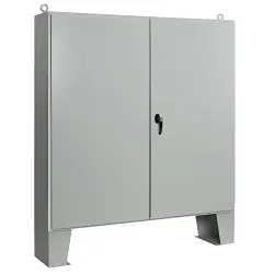 nVent A606012LP A12L 2-Door Enclosure With Floor Stand, 60.06 in L x 60.06 in W x 12.06 in D, NEMA 12/IP55 NEMA Rating, Steel