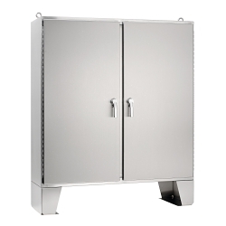 nVent Hoffman A74H7218SS6LP3PT A4S3 2-Door Enclosure, 74.06 in L x 72.06 in W x 18.06 in D, NEMA 3/3R/4/4X/12/13/IP66 NEMA Rating, 316 Stainless Steel