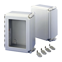 nVent Hoffman A864CHQRFG A48 Enclosure, 8 in L x 6 in W x 4 in D, NEMA 4X NEMA Rating, Fiberglass