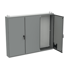 nVent Hoffman A86M3EG A27 3-Door Enclosure, 86.12 in L x 112 in W x 14.12 in D, NEMA 12/IP55 NEMA Rating, Steel