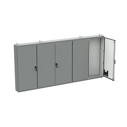 nVent Hoffman A86M5E20 A27 5-Door Enclosure, 86.12 in L x 187 in W x 20.12 in D, NEMA 12/IP55 NEMA Rating, Steel