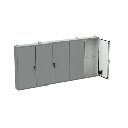 nVent Hoffman A86M5E20LP A27 5-Door Enclosure, 86.12 in L x 187 in W x 20.12 in D, NEMA 12/IP55 NEMA Rating, Steel