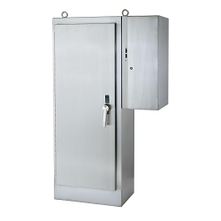 nVent Hoffman SEQUESTR™ A90XD7824SSFTCLP A28SX 2-Door External Disconnect Enclosure, 90 in L x 78 in W x 24 in D, NEMA 3R/3RX/4/4X/12/IP66 NEMA Rating, Stainless Steel