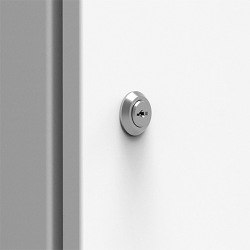 nVent Hoffman ALL510N Non-Insulated Lock With Cylinder, For Use With Wall Mount Enclosure, Mild Steel, Polished Chrome