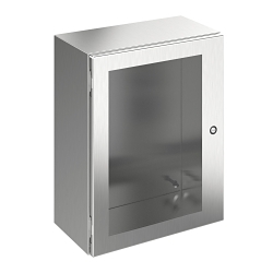 nVent Hoffman CONCEPT™ CSD20166WSS CWS 1-Door Enclosure With Window, 20 in L x 16 in W x 6 in D, NEMA 4X NEMA Rating, 304 Stainless Steel