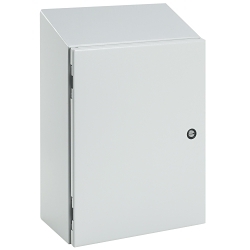 nVent Hoffman CONCEPT™ CSD20168ST CW2 1-Door Sloped Top Enclosure, 20 in L x 16 in W x 8 in D, NEMA 4 NEMA Rating, Steel