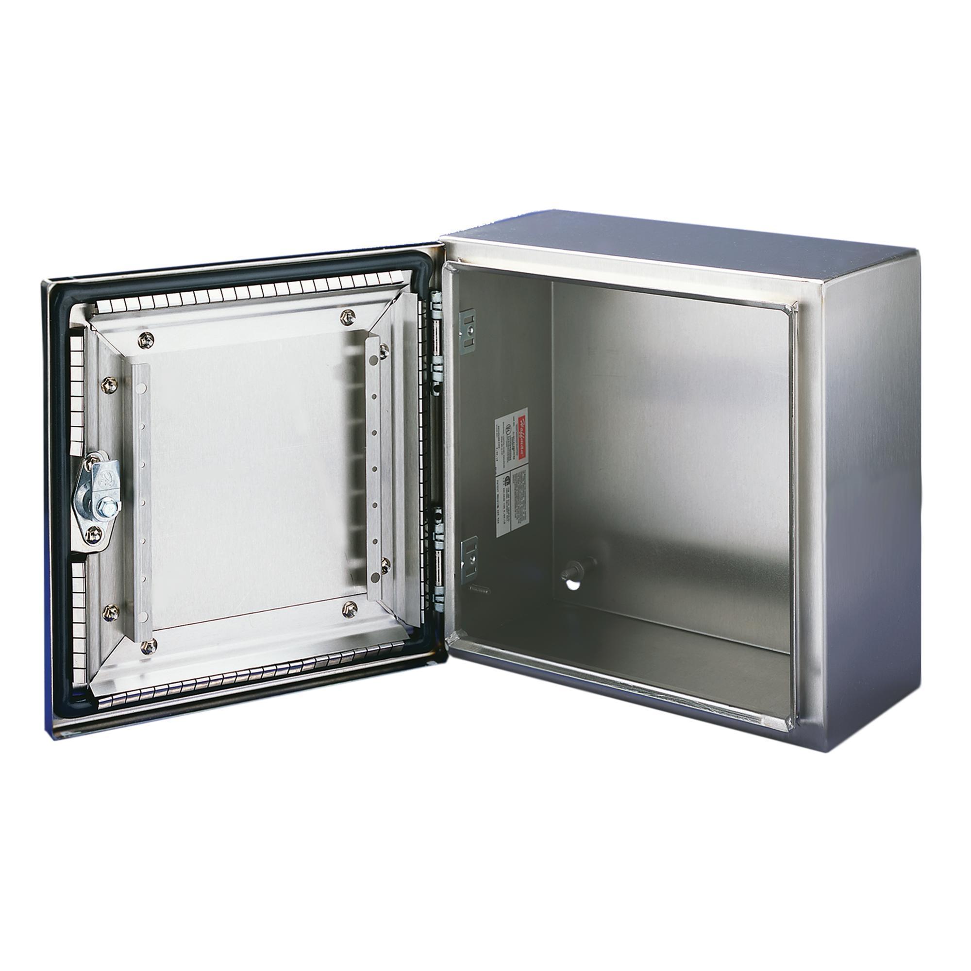 nVent Hoffman CONCEPT™ CSD24248EMCSS CWSEM 1-Door Type EMC Enclosure, 24 in L x 24 in W x 8 in D, NEMA 4X NEMA Rating, 304 Stainless Steel